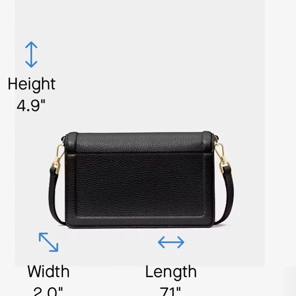 kate spade New York Knott Flap black pebbled leather crossbody with gold chain